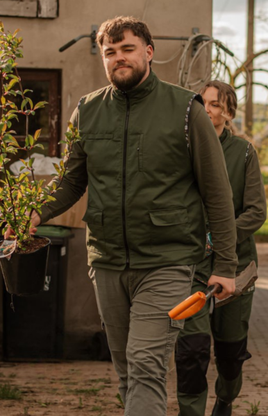 Dvipusė vyriška liemenė (su kišenėmis įrankiams)