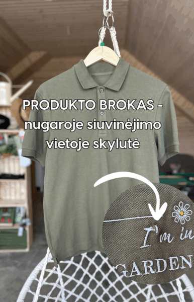 sodo marškinėliai su broku (S dydis)